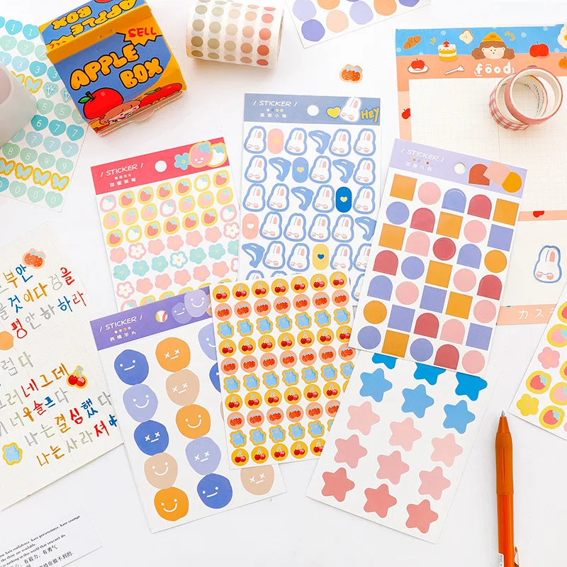

3pcs Cartoon Cute Pattern Expression Cute Stickers Card Photo Sealing Paster Notebook Stationery Phone Diy Decorative Sticker