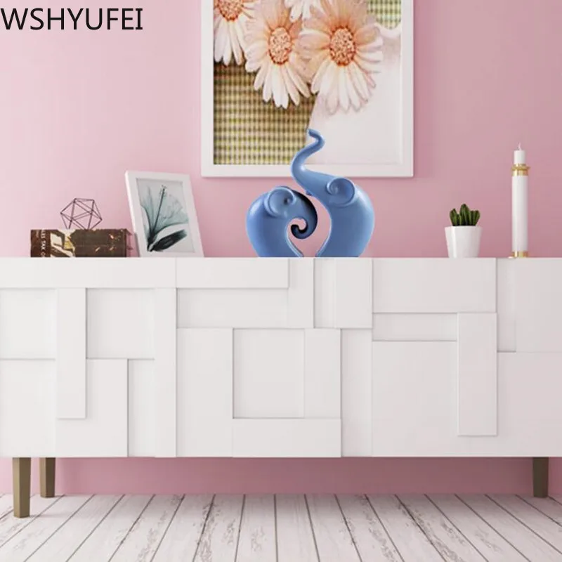 Современные керамические украшения в виде лебедя и оленя книжный шкаф