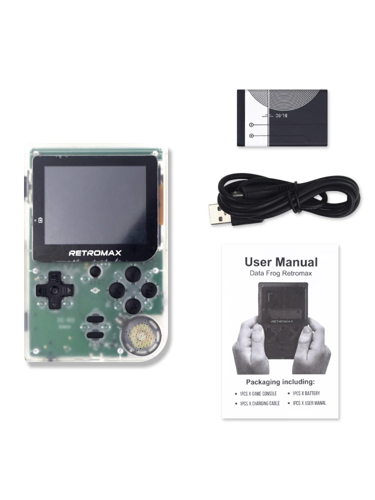 Портативная игровая консоль с изображением лягушки для передачи данных, 8 бит, портативная игровая консоль, встроенные 181 игр, мини-Ретро консоль, игровая консоль Retromax