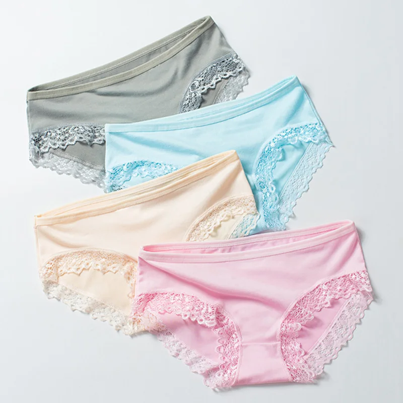 

Women Panties Lot Sexy Lace Low-Rise Modal Underwear Comfort Underpants Sexy Panties For Woman Solid Pantys Lingerie L XL
