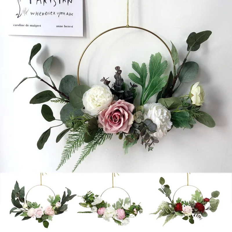 

Artificial Flowers Wreaths Door Perfect Artificial Garland for Wedding Deco Supplies Home Party Decor 15.7 Inches