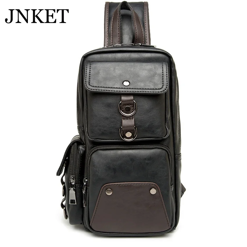 

JNKET Новый Для Мужчин's Повседневное нагрудная сумка из искусственной кожи Курьерские Сумки Спорт на открытом воздухе сумка дорожная сумка д...