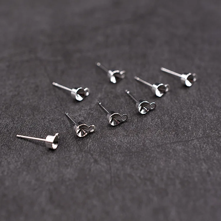 50 шт. металлические серьги гвоздики для девочек с кольцом аксессуары сделай сам
