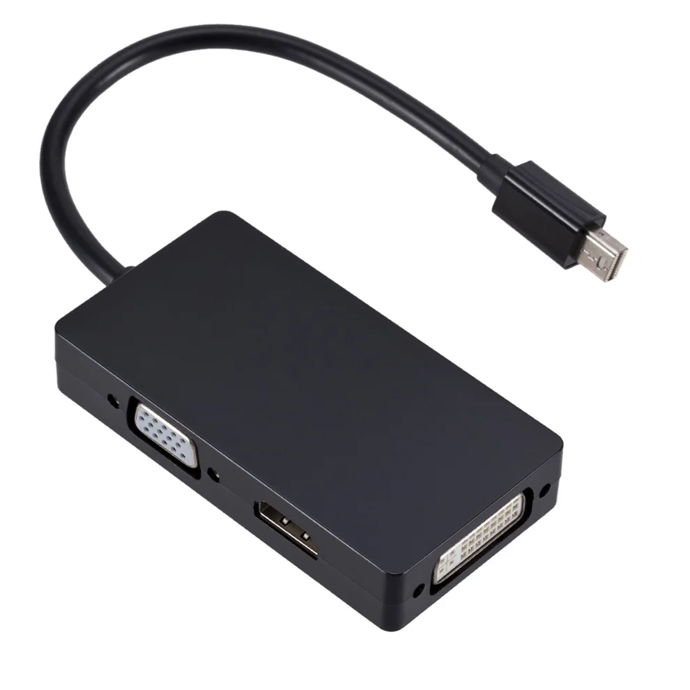 LccKaa 3 в 1 Mini DP к HDMI совместимый кабель адаптера DVI VGA 1080P конвертер разъем для ПК