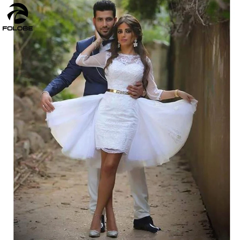 Кружевное короткое свадебное платье с открытой спиной 2020 | Свадьбы и торжества