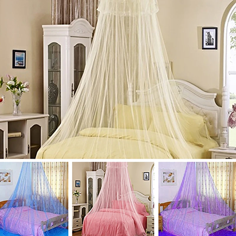 

Elegant Lace Insect Bed Canopy Netting Curtain Round Dome Mosquito Net Bedding