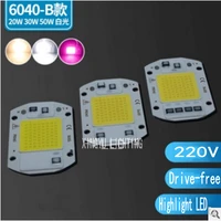 led lamp beads ac220v high voltage drive free lamp board led high power integrated light 20w30w50w floodlight street light