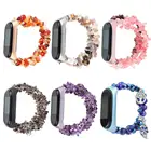 Подходит для браслета Xiaomi Mi band4 3, ювелирные изделия, браслет из агата, ювелирный браслет, браслет на запястье с толстыми кристаллами для девушек