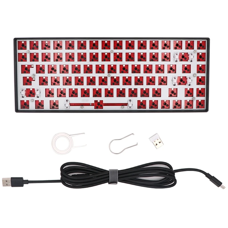 

Three Mode 84key Keyboard Hot Swappable Wired/Bluetooth-compatible/2.4G -PCB Mounting Plate Case