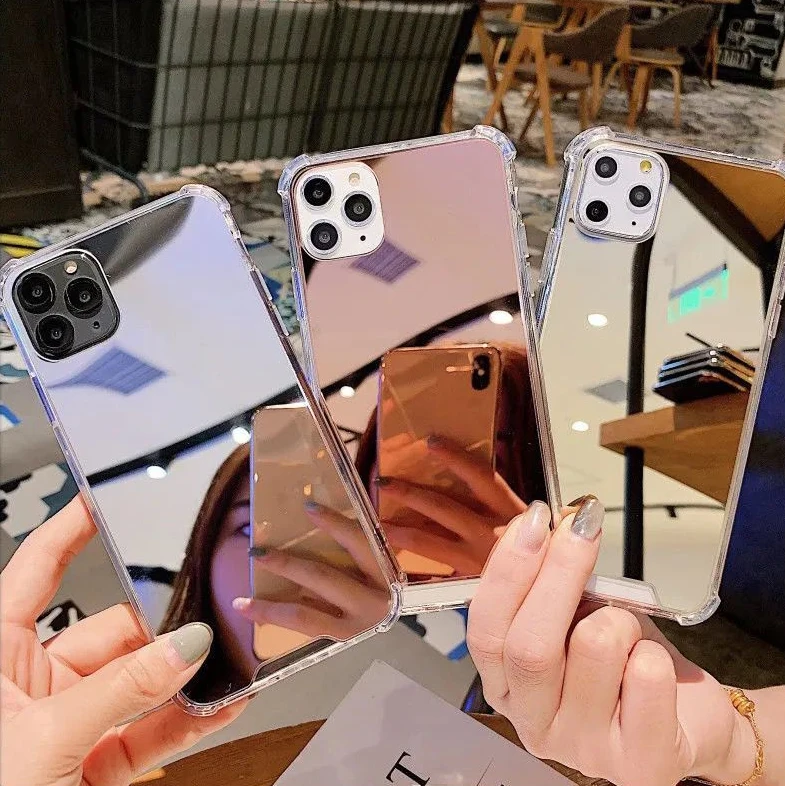 Роскошные зеркальные Чехлы цвета розового золота для iPhone 12 PRO чехол телефона 6s 6 7 8