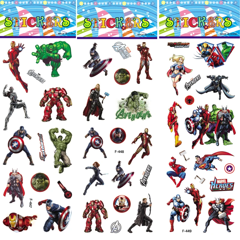 10 листов, 27 стилей, стикеры героев фильма Marvel, Капитан Америка, Веном, 3D пузырьки, Пуффи, Супермен, детские игрушки для мальчиков