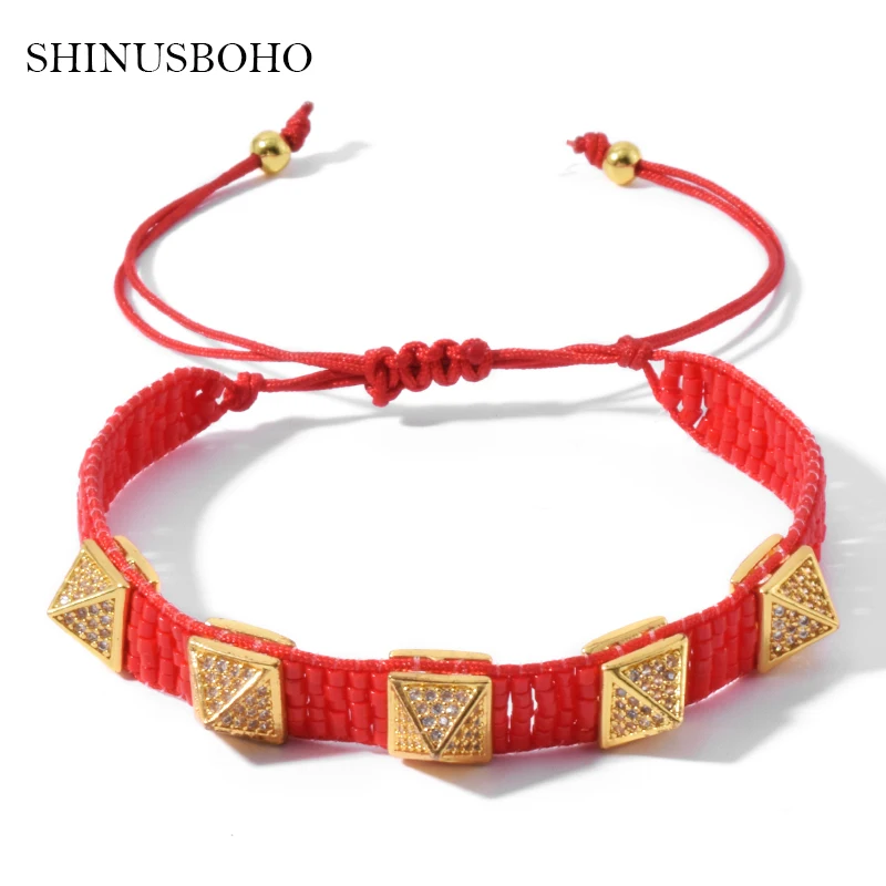 

Evil Eye Lucky Charm Bracelets For Women Red MIYUKI Beaded Bracelet Rivet Pulseras Mujer Moda 2020 Handmade Fashion Jewelry
