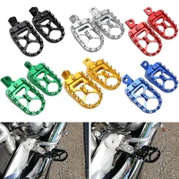 cnc wide foot pegs 360%c2%b0 roating mx chopper bobber style for harley dyna sportster fatboy iron 883