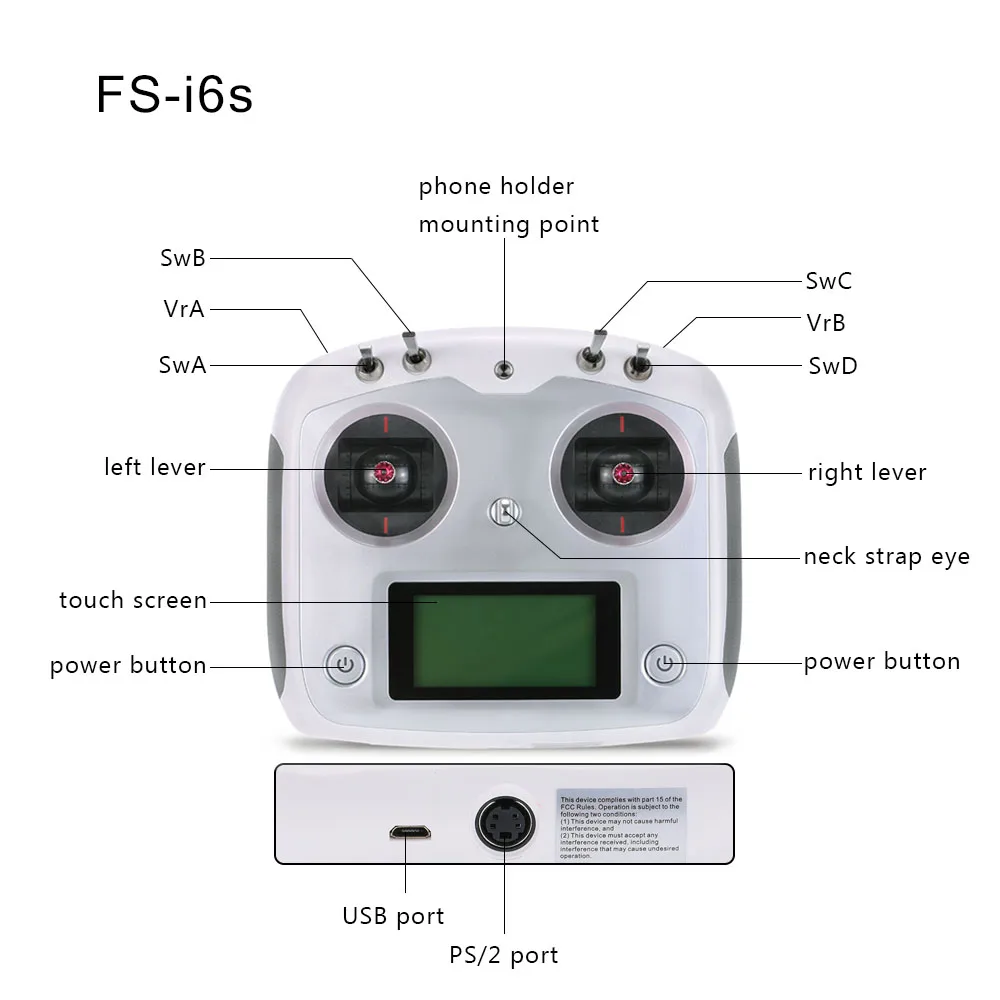 Flysky FS-i6s 2,4G 10CH AFHDS 2A сенсорный передатчик с FS-iA6B 6CH приемником для радиоуправляемых вертолетов, мультикоптеров