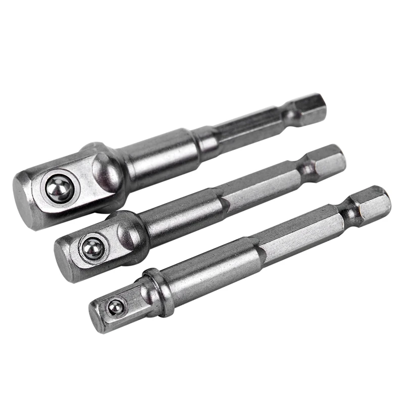 Promotion! 3Pcs/Set 1/4 inch 3/8 1/2 Hex Power Drill Driver Socket Wrench Adapter Extension Bar Bit 65-72mm | Инструменты