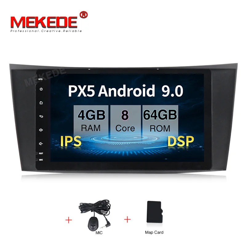 64G CAR DVD MEKEDE DSP ips 4G Android 9,0 автомобильный dvd-плеер для Mercedes Benz E-class W211 E200 E220 E300 E350 E240 E270 E280 класс CLS W219 - Цвет: 64G CAR DVD