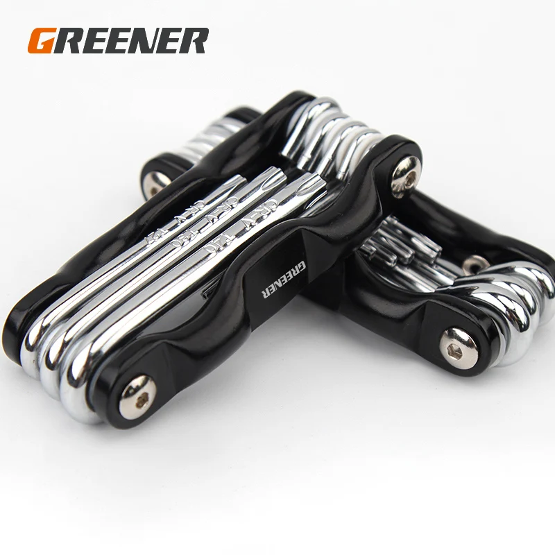 

Greener Folding Hex Wrench Metal Metric Allen Wrench Set Hexagonal Screwdriver Hex Key Wrenches Allen Keys Hand Tool Portable