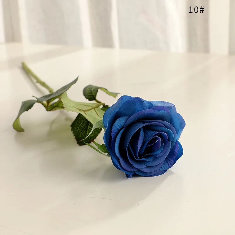 Высококачественная Осенняя искусственная Роза лист 1 шт. цветок Шелковый для