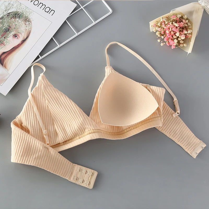 

Cotton Soft Bralette Deep V Seamless Bras for Women Thin Strap Wireless Push Up Bra Comfortable Female Underwear Sexy Lingerie
