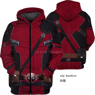 zip hoodies PLstar Космос marvel dc Comic Дэдпул 3d толстовки/Толстовка зима осень Забавный Harajuku Хэллоуин косплей уличная одежда - Цвет: zip hoodies