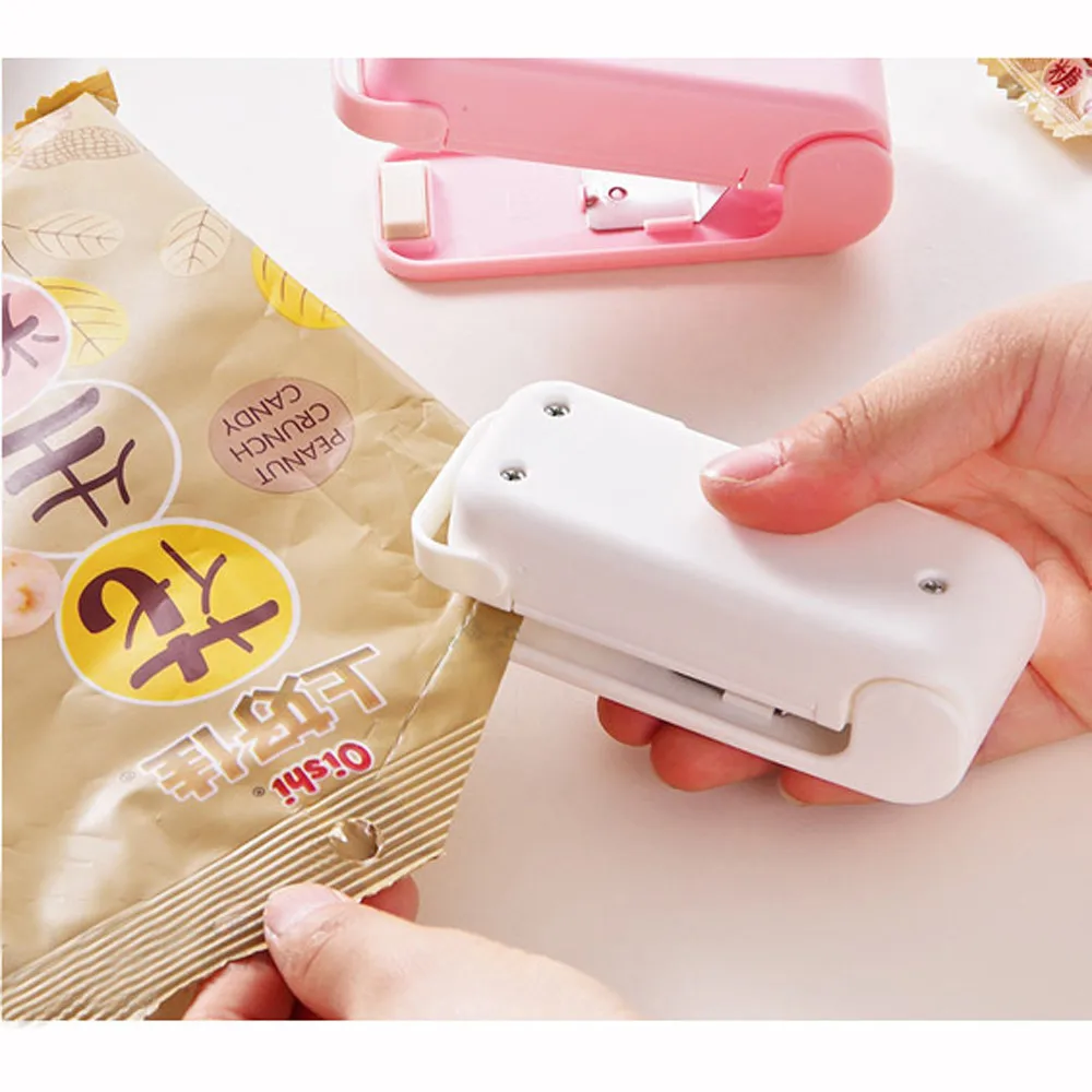 

1pc Electric Durable Practical Hand Press Plastic Bag Sealer Mini Sealing Tools Bag Clips Home Storage