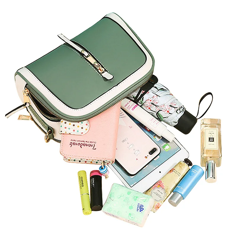 

New single shoulder bag fashion mini bag women's trendy leather handbag stitching multi-color women's crossbody bag