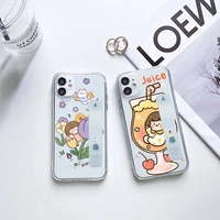 cute anime girl snacks phone case wrist strap for iphone 7 8 11 12 x xs xr mini pro max plus hand band transparent clear