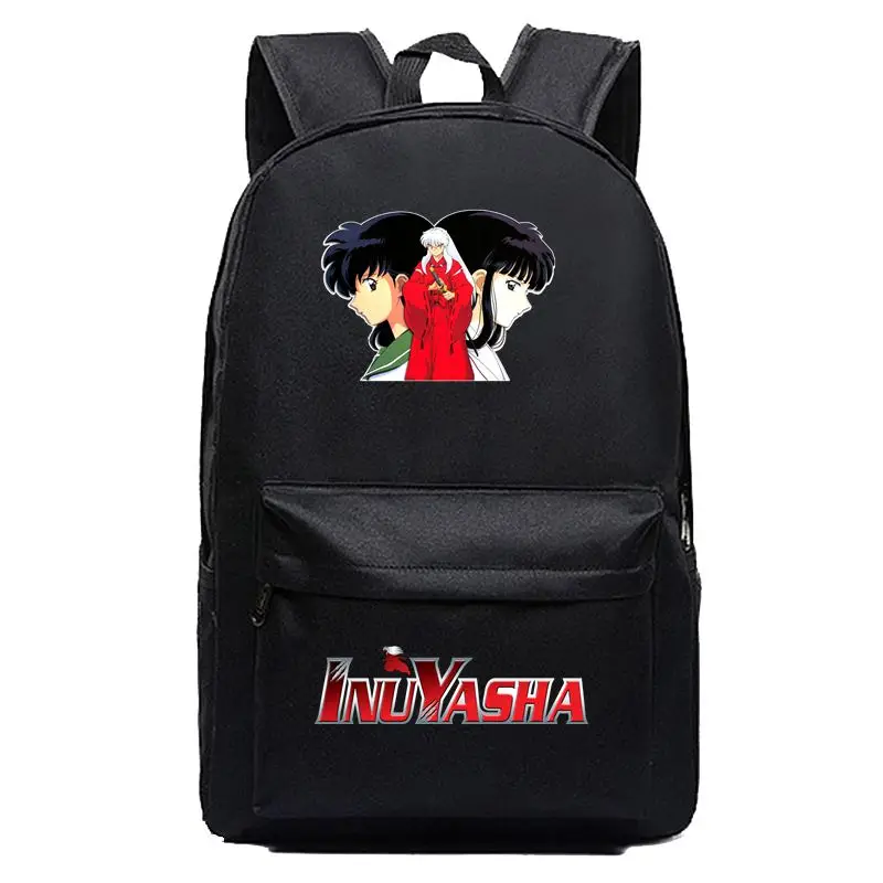 New Inuyasha Backpack School Bags Black Anime Cosplay Kids Teens Shoulder Bags