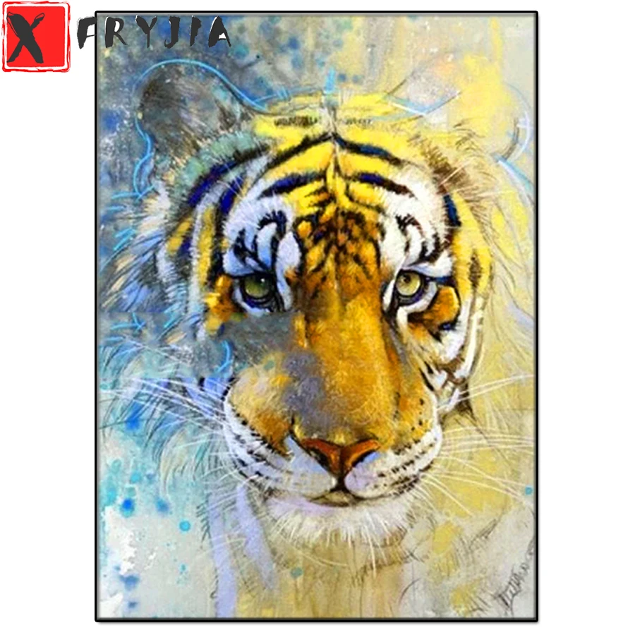 

full squareround drill Animal art tiger 5d diy diamond painting embroidery 3D cross stitch diamond kits craft home decoration