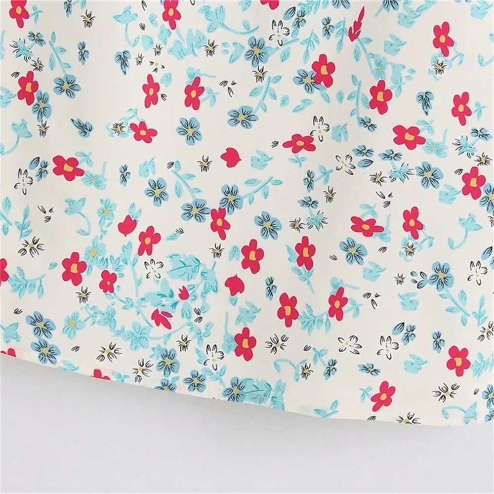 

2020 summer women's new retro V-neck sleeveless waist floral sexy backless pleated bow strap mini dress