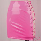 Женская юбка-карандаш из ПУ кожи, облегающая однотонная мини-юбка на молнии с высокой талией, 2019