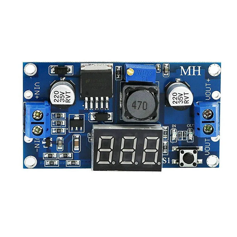 Вольтметр LM2596 LM2596S Регулируемый понижающий Модуль питания с цифровым