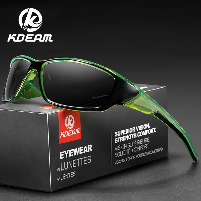 Бренд KDEAM очки для рыбалки уличные спортивные солнцезащитные мужчин оправа из ПК