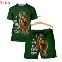 love dinosaur 3d printed t shirts and shorts kids funny childrens suit boy girl summer short sleeve suit kids apparel 08
