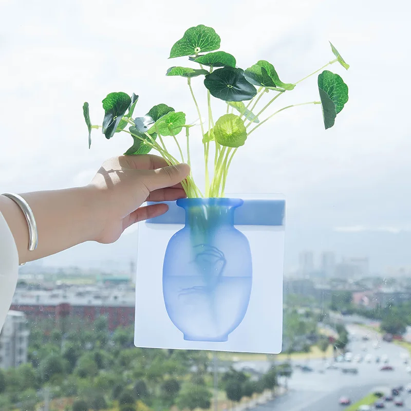 D-Refrigerator Silicone Sticky Vase on The Wall Flower Pot Magic Plant Vases Container for Home Decorations | Дом и сад