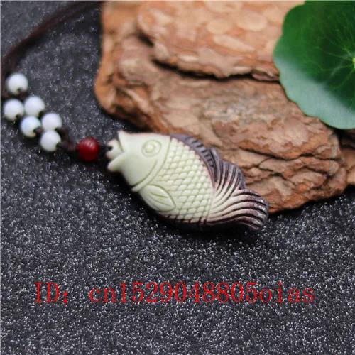 Натуральный двухцветный нефритовый Карп Кулон ожерелье с рыбой очаровательные