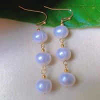 natural baroque white freshwater pearl 18k gold earrings gift gift wedding diy hook women party carnival lucky thanksgiving