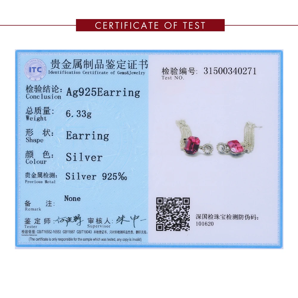 

ZEMIOR 925 Sterling Silver Geometric Drop Earrings For Women Austria Crystal Tassel Earring Anniversary Fine Jewelry New Arrival