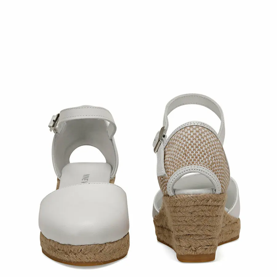 

Women Sandals Nine West Frda White Women'S Wedge Heel Sandals