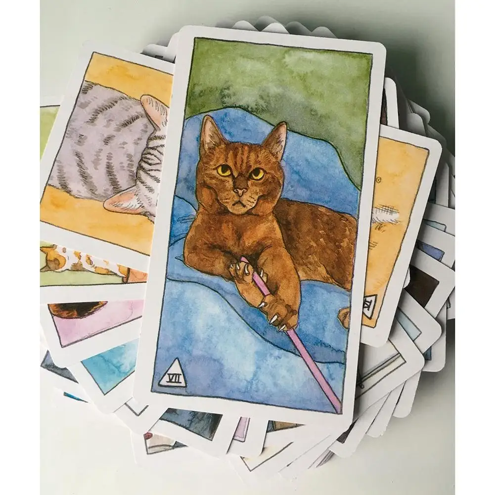 78 шт./компл. кошка Таро карты 2019 Полный английский для Семья вечерние игральные
