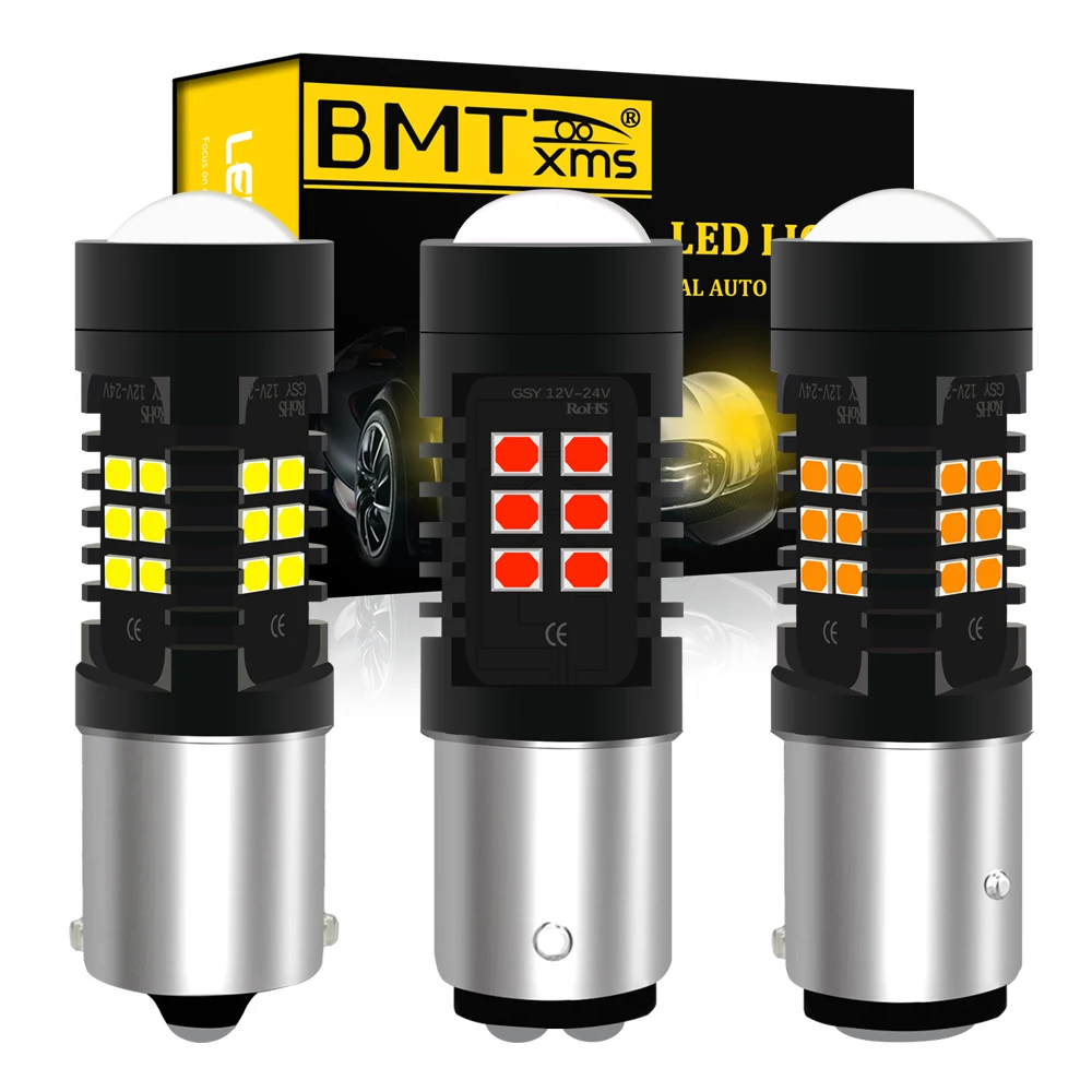 BMTxms P21/5W P21/4W PR21/5W LED BAZ15D BAW15D BAY15D автомобисветодиодный Фонарь 1156 P21W PY21W BA15S BAU15S задний