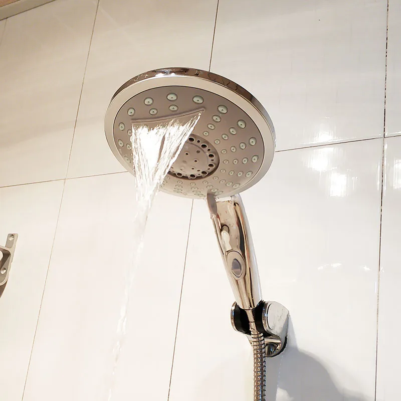 Waterfall water shower head five kinds of way with hose holder ABS | Обустройство дома