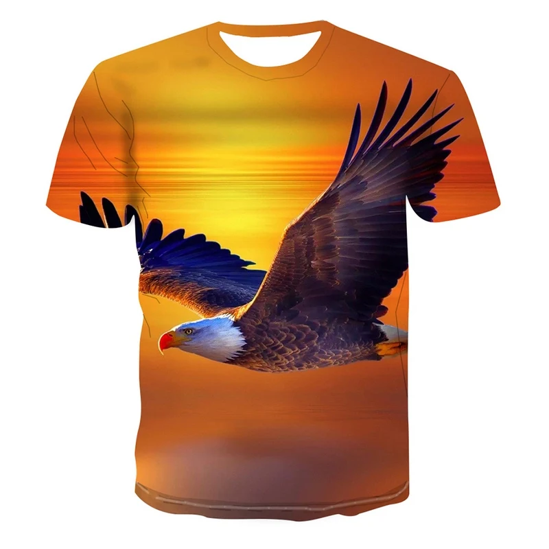 

Men's Summer T-shirts 2021 New 3d Printed Life Eagle Pattern Costume Fashion Funny T-shirts With Short Sleeve