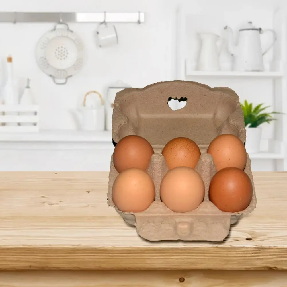 

10Pcs Chicken Farm Equipment Folding Paper Container Egg Storage Tray Box Portable Tray 6 Grid Egg Rack Holder Kitchen Organizer