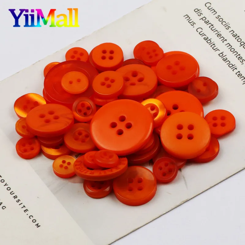 30 грамм разноцветные оранжевые круглые пуговицы из смолы Швейные аксессуары