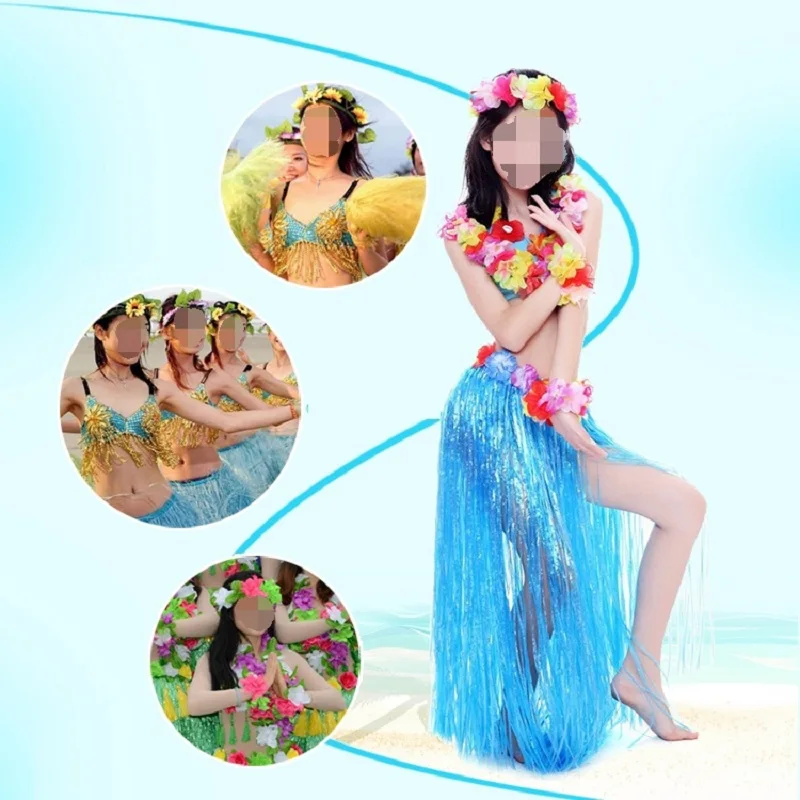 Пластиковые юбки Черлидинга Гавайские танцевальные костюмы для девочек детские