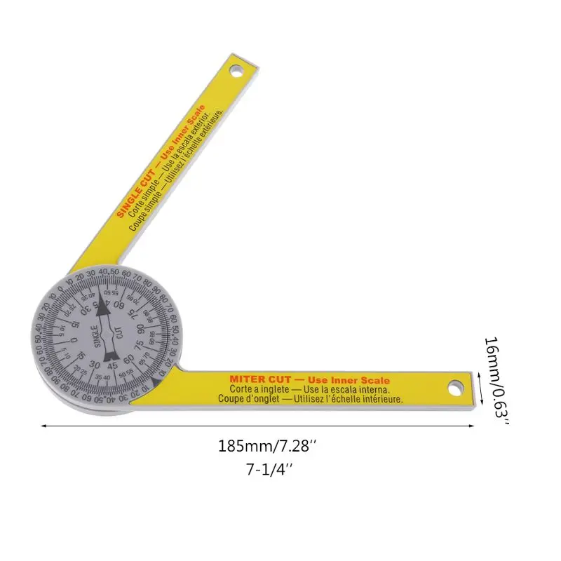 

175mm 7" Miter Saw Plastic Protractor with Miter Cut Single Cut Scribe Tool for carpenter plumber home use diy woodworking gauge