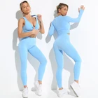 Женский тренировочный костюм из 2 предметов, бесшовный комплект для йоги, леггинсы с высокой талией и спортивный бюстгальтер, спортивные костюмы, одежда, летняя спортивная одежда