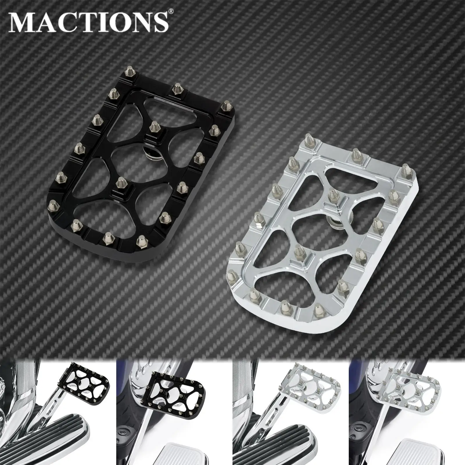 

Motorcycle CNC Foot Pegs Footrest Brake Pedal Large Pad Cover For Harley Softail FL Touring Street Road Glide Dyna Fat Boy FLD