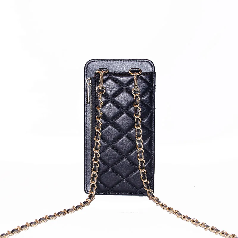 

Sheep Leather Plaid Chain Phone Bag Small Flap Bags Shoulder Woman Wallet Genuine Leather Luxury Handbags Women Bags Designer